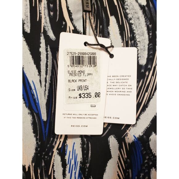 Reiss Elsie Abstract Print Mini Dress Size 4 - Picture 10 of 12